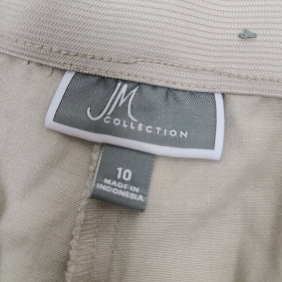 JM Collection Pants Womens Size 10 Solid All Gray Studded Cuff Crop Casual - Picture 3 of 5